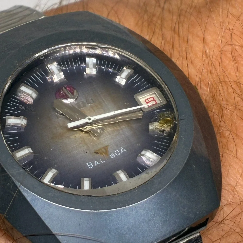 Vintage Rado Balboa V Automatic Watch K680773 Tungsten Carbide Date Mens-RUNNING